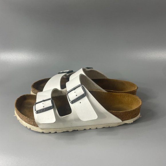 Birkenstock White Leather Arizona Birko-Flor, Size 40 main image 8